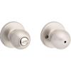 imageKwikset Polo Interior Privacy Door Knob with Lock Door Handle For Bathroom and Bedroom Satin Nickel Keyless Turn Lock Doorknob with Microban ProtectionSatin Nickel