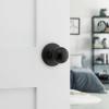 imageKwikset Polo Interior Privacy Door Knob with Lock Door Handle For Bathroom and Bedroom Satin Nickel Keyless Turn Lock Doorknob with Microban ProtectionMatte Black
