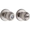 imageKwikset Polo Interior Privacy Door Knob with Lock Door Handle For Bathroom and Bedroom Satin Nickel Keyless Turn Lock Doorknob with Microban ProtectionSatin Nickel
