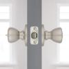 imageKwikset Tylo Entry Door Knob with Lock and Key Secure Keyed Handle Exterior Front Entrance and Bedroom Satin Nickel Pick Resistant SmartKey Rekey Security and Microban