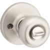 imageKwikset Tylo Entry Door Knob with Lock and Key Secure Keyed Handle Exterior Front Entrance and Bedroom Satin Nickel Pick Resistant SmartKey Rekey Security and Microban