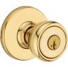 imageKwikset Tylo Entry Door Knob with Lock and Key Secure Keyed Handle Exterior Front Entrance and Bedroom Polished Brass Pick Resistant SmartKey Rekey Security1 Count Pack of 1