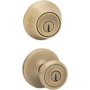 imageKwikset 96950164 695T5CP6ALRCSK6 Tylo Entry Knob Antique BrassAntique Brass