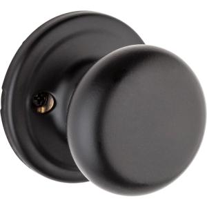 imageKwikset Hancock Entry Door Knob with Lock and Key Secure Keyed Handle Exterior Front Entrance and Bedroom Venetian Bronze Pick Resistant SmartKey Rekey Security and MicrobanMatte Black