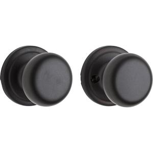 imageKwikset Hancock Interior Passage Door Knob Handle For Closet and Hallway Doors NonLocking Doorknob in Venetian Bronze with Microban ProtectionPassage