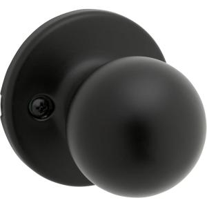 imageKwikset Polo Interior Privacy Door Knob with Lock Door Handle For Bathroom and Bedroom Satin Nickel Keyless Turn Lock Doorknob with Microban ProtectionMatte Black