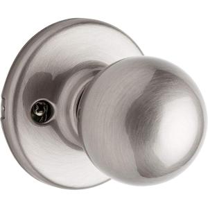 imageKwikset Polo Interior Privacy Door Knob with Lock Door Handle For Bathroom and Bedroom Satin Nickel Keyless Turn Lock Doorknob with Microban ProtectionSatin Nickel