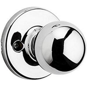 imageKwikset Polo Interior Privacy Door Knob with Lock Door Handle For Bathroom and Bedroom Satin Nickel Keyless Turn Lock Doorknob with Microban ProtectionPolished Chrome