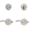 imageKwikset 690BL 15 CP Single Cylinder Deadbolt Combo Pack with Balboa Entry Lever in Satin Nickel