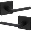 imageKwikset 91540034 Lisbon Door Handle Lever with Modern Contemporary Slim Square Design for Home Hallway or Closet Passage in Iron Matte BlackMatte Black