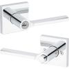 imageKwikset 91540034 Lisbon Door Handle Lever with Modern Contemporary Slim Square Design for Home Hallway or Closet Passage in Iron Matte BlackPolished Chrome