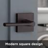 imageKwikset 91540034 Lisbon Door Handle Lever with Modern Contemporary Slim Square Design for Home Hallway or Closet Passage in Iron Matte BlackVenetian Bronze