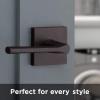 imageKwikset 91540034 Lisbon Door Handle Lever with Modern Contemporary Slim Square Design for Home Hallway or Closet Passage in Iron Matte BlackVenetian Bronze