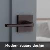 imageKwikset 91540034 Lisbon Door Handle Lever with Modern Contemporary Slim Square Design for Home Hallway or Closet Passage in Iron Matte BlackVenetian Bronze