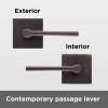 imageKwikset 91540034 Lisbon Door Handle Lever with Modern Contemporary Slim Square Design for Home Hallway or Closet Passage in Iron Matte BlackVenetian Bronze