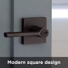 imageKwikset 91540034 Lisbon Door Handle Lever with Modern Contemporary Slim Square Design for Home Hallway or Closet Passage in Iron Matte BlackVenetian Bronze