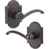imageKwikset Austin Interior Privacy Door Handle with Lock Door Lever For Bathroom and Bedroom Venetian Bronze Reversible Keyless Turn Lock with Microban Protection