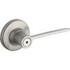 imageKwikset Ladera Interior Privacy Door Handle with Lock Door Lever For Bathroom and Bedroom Satin Nickel Reversible Keyless Push Button Lock Door Lever with Microban Protection 1 Count Pack of 1