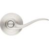 imageKwikset Tustin Entry Door Handle with Lock and Key Secure Keyed Reversible Lever Exterior For Front Entrance and Bedrooms Satin Nickel Pick Resistant Smartkey Rekey Security and Microban