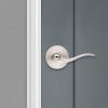 imageKwikset Tustin Interior Privacy Door Handle with Lock Door Lever For Bathroom and Bedroom Satin Nickel Reversible Keyless Turn Lock with Microban Protection