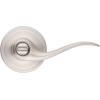 imageKwikset Tustin Interior Privacy Door Handle with Lock Door Lever For Bathroom and Bedroom Satin Nickel Reversible Keyless Turn Lock with Microban Protection