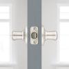 imageKwikset Tustin Interior Privacy Door Handle with Lock Door Lever For Bathroom and Bedroom Satin Nickel Reversible Keyless Turn Lock with Microban Protection
