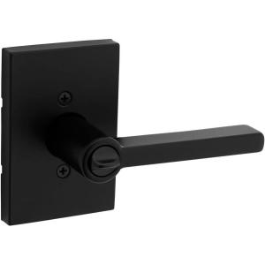 imageKwikset Halifax Entry Door Handle with Lock and Key Secure Keyed Reversible Lever Exterior For Front Entrance and Bedrooms Matte Black Pick Resistant Smartkey Rekey Security and MicrobanKeyed Entry