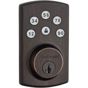 imageKwikset Powerbolt 907 Keyless Entry Deadbolt Electronic Door Lock 6 Button Keypad Auto Locking with Keyed Pick Resistant SmartKey ReKey Security Technology Satin NickelVenetian Bronze