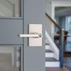 imageKwikset Halifax Entry Door Handle with Lock and Key Secure Keyed Reversible Lever Exterior For Front Entrance and Bedrooms Satin Nickel Pick Resistant Smartkey Rekey Security and MicrobanKeyed Entry