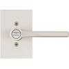 imageKwikset Halifax Entry Door Handle with Lock and Key Secure Keyed Reversible Lever Exterior For Front Entrance and Bedrooms Satin Nickel Pick Resistant Smartkey Rekey Security and MicrobanKeyed Entry