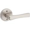imageKwikset Katella Interior Passage Door Handle Lever For Closet and Hallway Doors Reversible NonLocking Handle Lever Matte Black with Microban ProtectionSatin Nickel