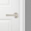 imageKwikset Katella Interior Passage Door Handle Lever For Closet and Hallway Doors Reversible NonLocking Handle Lever Matte Black with Microban ProtectionSatin Nickel
