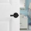 imageKwikset Katella Interior Passage Door Handle Lever For Closet and Hallway Doors Reversible NonLocking Handle Lever Matte Black with Microban ProtectionMatte Black
