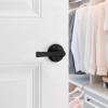 imageKwikset Katella Interior Passage Door Handle Lever For Closet and Hallway Doors Reversible NonLocking Handle Lever Matte Black with Microban ProtectionMatte Black