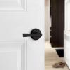 imageKwikset Katella Interior Passage Door Handle Lever For Closet and Hallway Doors Reversible NonLocking Handle Lever Matte Black with Microban ProtectionMatte Black