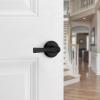 imageKwikset Katella Interior Passage Door Handle Lever For Closet and Hallway Doors Reversible NonLocking Handle Lever Matte Black with Microban ProtectionMatte Black