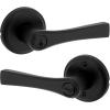 imageKwikset Katella Interior Passage Door Handle Lever For Closet and Hallway Doors Reversible NonLocking Handle Lever Matte Black with Microban ProtectionMatte Black