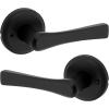 imageKwikset Katella Interior Passage Door Handle Lever For Closet and Hallway Doors Reversible NonLocking Handle Lever Matte Black with Microban ProtectionMatte Black