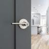 imageKwikset Ladera Entry Door Handle with Lock and Key Secure Keyed Reversible Lever Exterior For Front Entrance and Bedrooms Satin Nickel Pick Resistant Smartkey Rekey Security and Microban