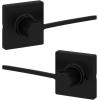 imageKwikset Ladera Interior Passage Door Handle Lever For Closet and Hallway Doors Reversible NonLocking Handle Lever Matte Black with Microban Protection