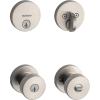 imageKwikset 991 Pismo Keyed Entry Knob and Single Cylinder Deadbolt Combo Pack Featuring SmartKey and Microban in Satin Nickel