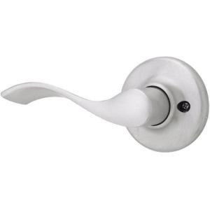 imageKwikset Balboa Dummy Door Handle Single Sided Lever for Closets French Double Doors and Pantry Venetian Bronze NonTurning Left Handed Interior PushPull Lever with Microban ProtectionSatin Chrome