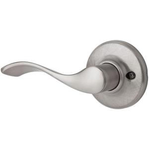 imageKwikset Balboa Dummy Door Handle Single Sided Lever for Closets French Double Doors and Pantry Venetian Bronze NonTurning Left Handed Interior PushPull Lever with Microban ProtectionSatin Nickel