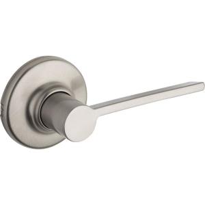 imageKwikset Ladera Interior Passage Door Handle Lever For Closet and Hallway Doors Reversible NonLocking Handle Lever Satin Nickel with Microban Protection