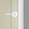 imageKwikset Lisbon Interior Privacy Door Handle with Lock Door Lever For Bathroom and Bedroom Polished Chrome Reversible Keyless Push Button Lock Door LeverPolished Chrome