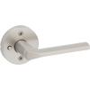 imageKwikset Lisbon Interior Privacy Door Handle with Lock Door Lever For Bathroom and Bedroom Polished Chrome Reversible Keyless Push Button Lock Door LeverSatin Nickel