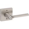 imageKwikset Lisbon Interior Privacy Door Handle with Lock Door Lever For Bathroom and Bedroom Polished Chrome Reversible Keyless Push Button Lock Door LeverSatin Nickel