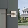 imageKwikset Lisbon Interior Privacy Door Handle with Lock Door Lever For Bathroom and Bedroom Polished Chrome Reversible Keyless Push Button Lock Door LeverSatin Nickel