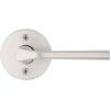 imageKwikset Lisbon Interior Privacy Door Handle with Lock Door Lever For Bathroom and Bedroom Polished Chrome Reversible Keyless Push Button Lock Door LeverSatin Nickel