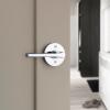 imageKwikset Lisbon Interior Privacy Door Handle with Lock Door Lever For Bathroom and Bedroom Polished Chrome Reversible Keyless Push Button Lock Door LeverPolished Chrome